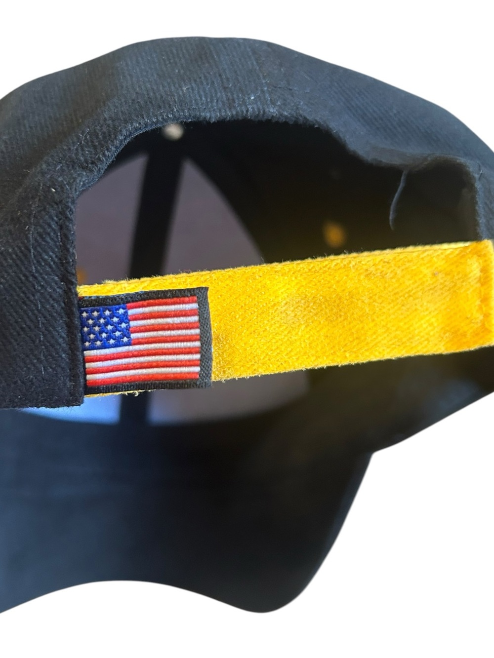Black Cap with Red and Yellow Flame Visor - Men's Baseball Hat - Picture 5 of 12